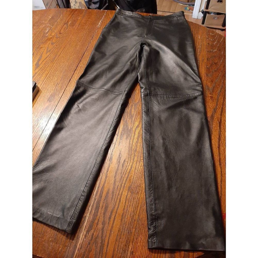 Size 10 Finity Black High Rise Leather Pants Vintage Y2K